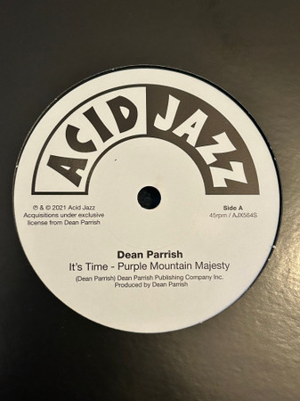 Dean Parrish - It's Time-Purple Mountain Majesty | Acid Jazz (AJX564S) - main