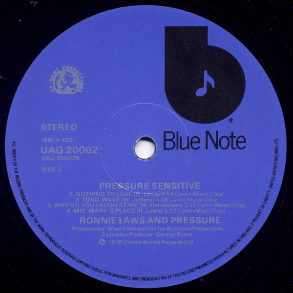 Ronnie Laws And Pressure - Pressure Sensitive | Blue Note (UAG 20002) - 4