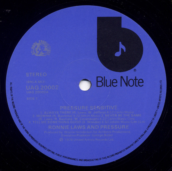 Ronnie Laws And Pressure - Pressure Sensitive | Blue Note (UAG 20002) - 3