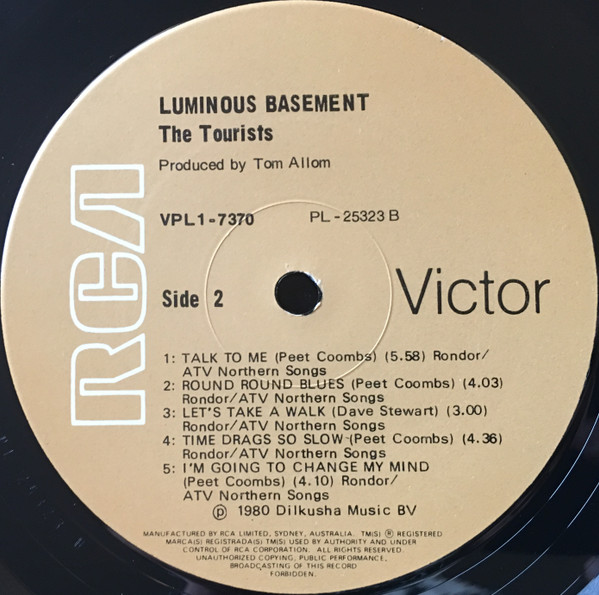 The Tourists - Luminous Basement | RCA Victor (VPL1 7370) - 4 The Tourists - Luminous Basement | RCA Victor (VPL1 7370) - 4