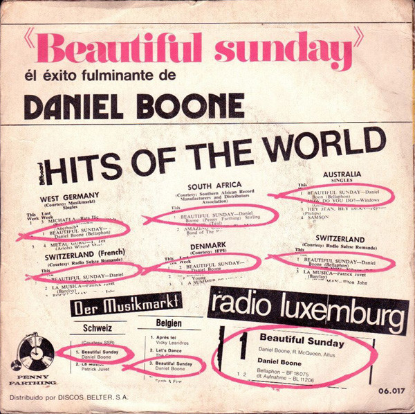 Daniel Boone - Beautiful Sunday | Penny Farthing (06-017) - 2