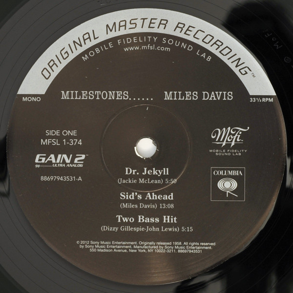 Miles Davis - Milestones | Mobile Fidelity Sound Lab (MFSL 1-374) - 3