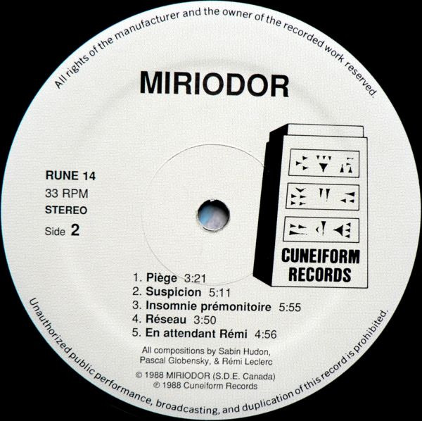Miriodor - Miriodor | Cuneiform Records (Rune 14) - 4 Miriodor - Miriodor | Cuneiform Records (Rune 14) - 4
