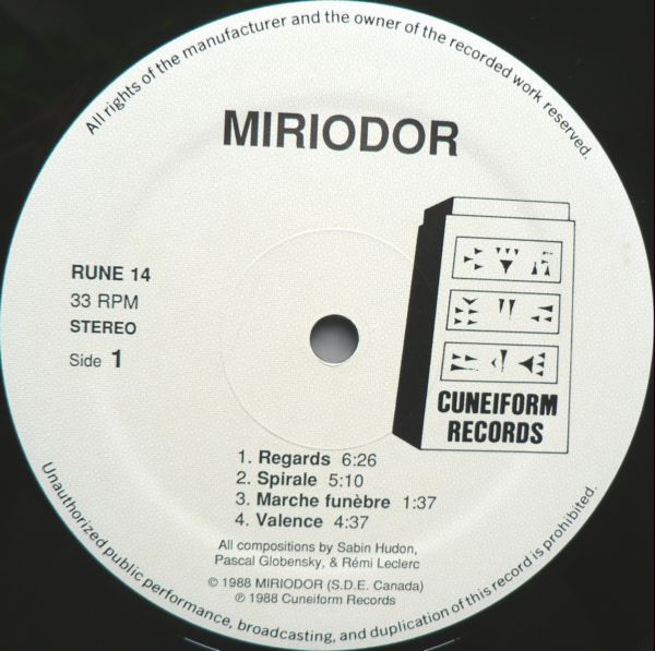 Miriodor - Miriodor | Cuneiform Records (Rune 14) - 3 Miriodor - Miriodor | Cuneiform Records (Rune 14) - 3