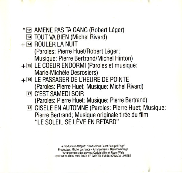 Beau Dommage - Plus De 60 Minutes Avec... Beau Dommage | Capitol Records (C2 48843) - 4