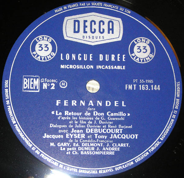 Fernandel - Le Retour De Don Camillo | Disques Decca (163.144) - 4
