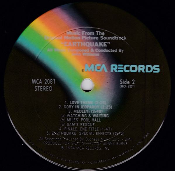 John Williams - Earthquake •  Music From The Original Motion Picture Soundtrack | MCA Records (MCA 2081) - 4