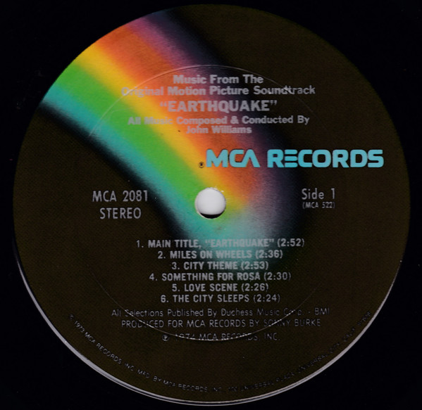 John Williams - Earthquake •  Music From The Original Motion Picture Soundtrack | MCA Records (MCA 2081) - 3