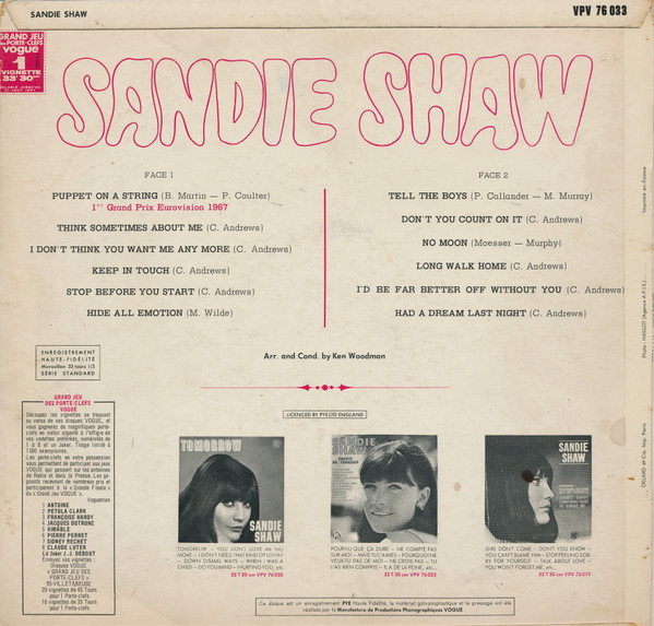 Sandie Shaw - Puppet On A String | Pye Records (VPV 76033) - 2