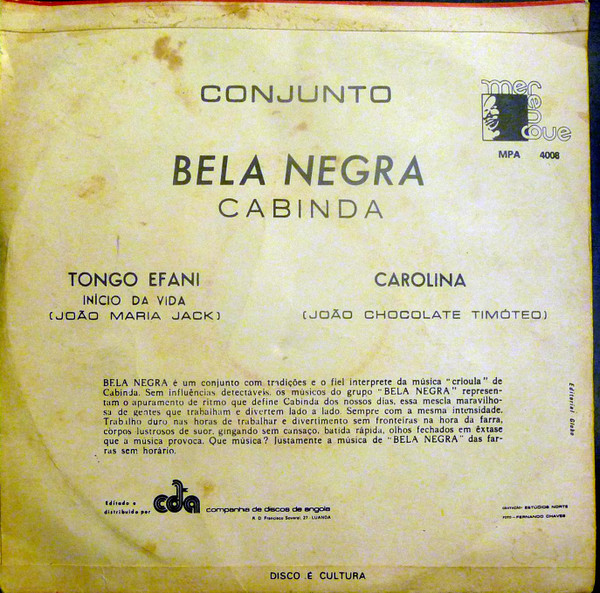 Conjunto Bela Negra - Tongo  Efani (Inicio De Vida) | Merengue (MPA 4008) - 2
