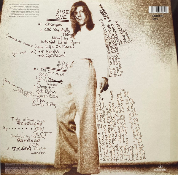 David Bowie - Hunky Dory | Parlophone (DBHDPD 1971) - main