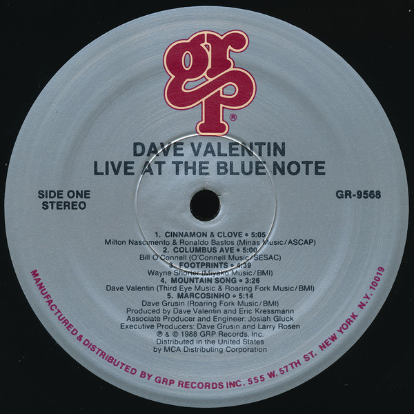 Dave Valentin - Live At The Blue Note | GRP (GR-9568) - 3 Dave Valentin - Live At The Blue Note | GRP (GR-9568) - 3
