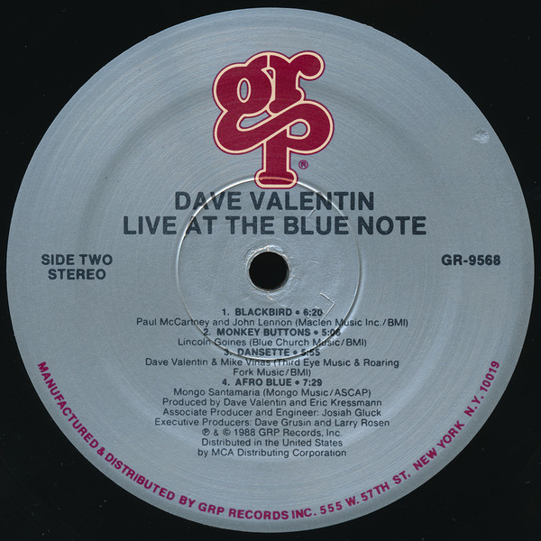 Dave Valentin - Live At The Blue Note | GRP (GR-9568) - 4 Dave Valentin - Live At The Blue Note | GRP (GR-9568) - 4