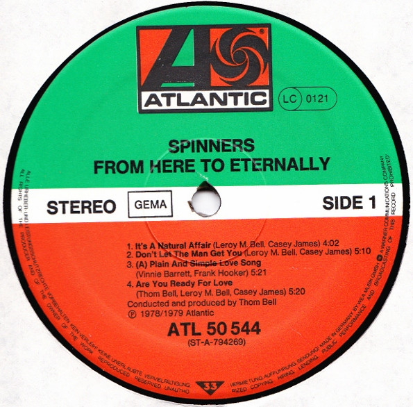 Spinners - From Here To Eternally | Atlantic (ATL 50 544) - 3