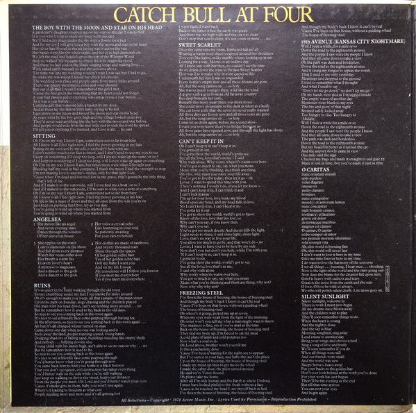 Cat Stevens - Catch Bull At Four | A&M Records (SP 4365) - 2 Cat Stevens - Catch Bull At Four | A&M Records (SP 4365) - 2