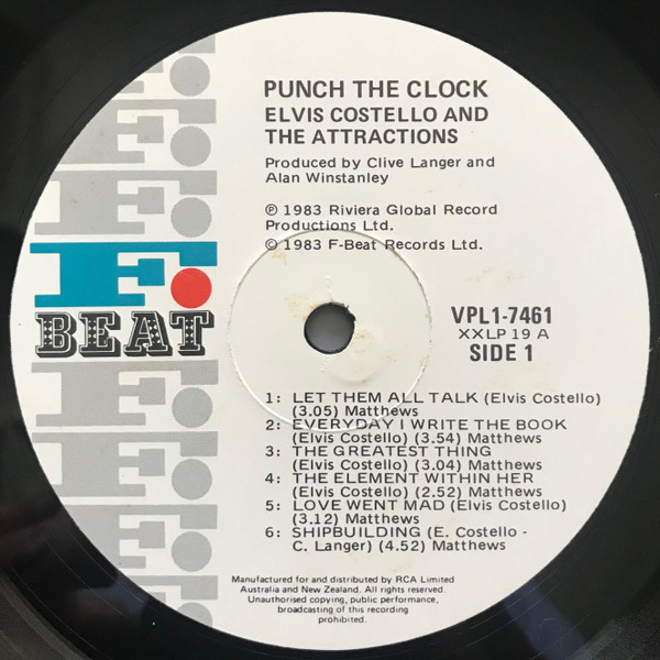 Elvis Costello & The Attractions - Punch The Clock | F-Beat (VPL1 7461) - 3 Elvis Costello & The Attractions - Punch The Clock | F-Beat (VPL1 7461) - 3