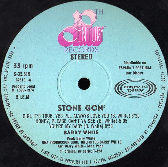Barry White - Stone Gon' | 20th Century Records (S-32.519) - 4