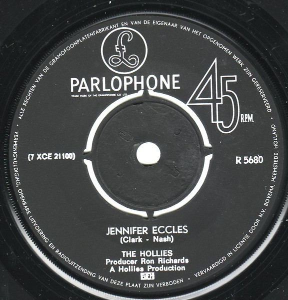 The Hollies - Jennifer Eccles | Parlophone (R 5680) - 3 The Hollies - Jennifer Eccles | Parlophone (R 5680) - 3