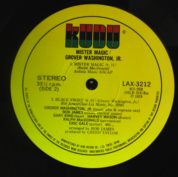 Grover Washington, Jr. - Mister Magic | Kudu (LAX 3212) - 4