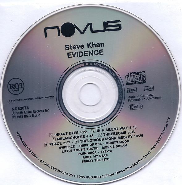 Steve Khan - Evidence | Novus (ND 83074) - 3