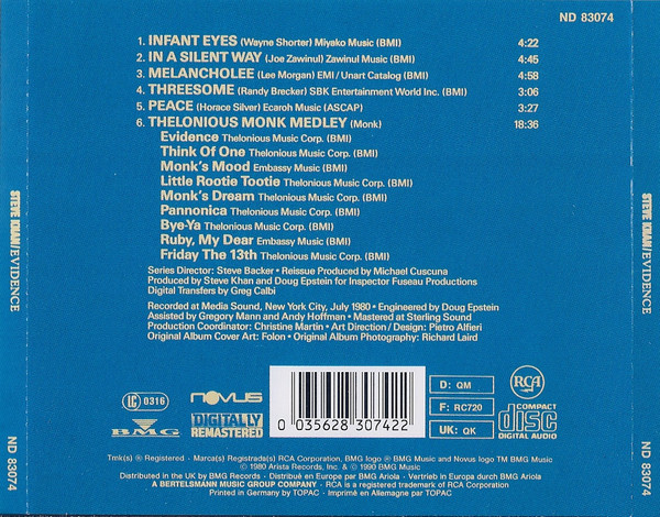 Steve Khan - Evidence | Novus (ND 83074) - 2