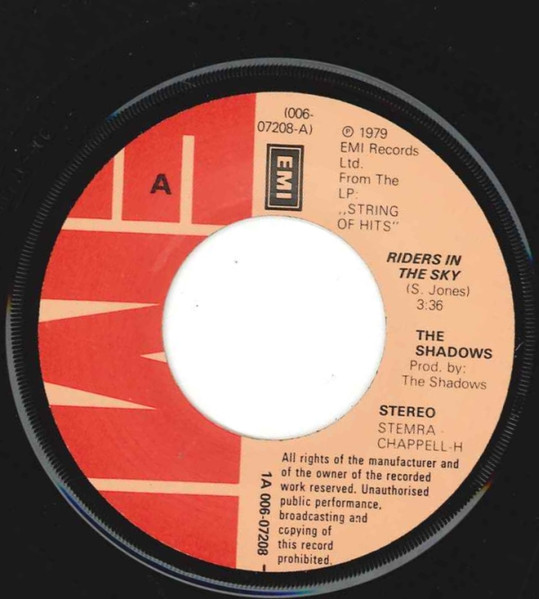 The Shadows - Riders In The Sky | EMI (1A 006-07208) - 3