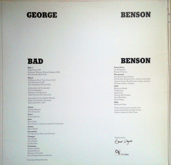 George Benson - Bad Benson | CTI Records (CTI 6045) - 2 George Benson - Bad Benson | CTI Records (CTI 6045) - 2