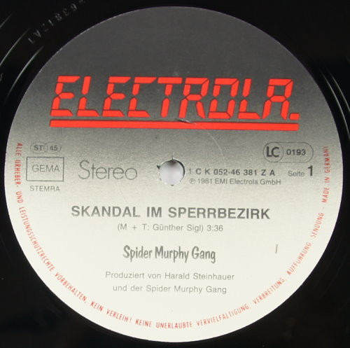 Spider Murphy Gang - Skandal Im Sperrbezirk | Electrola (1C K 052-46 381 Z) - 3