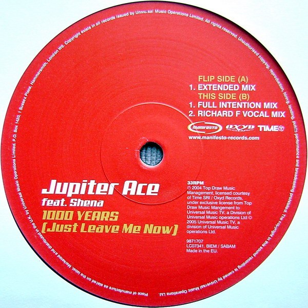 Jupiter Ace Feat. Shena - 1000 Years (Just Leave Me Now) | Manifesto (9871707) - 4