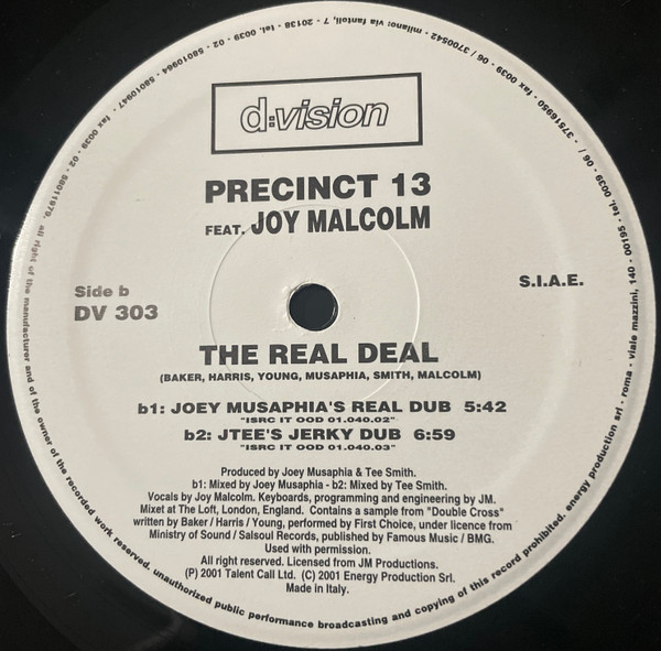 Precinct 13 Feat. Joy Malcolm - The Real Deal | D:vision Records (DV 303)