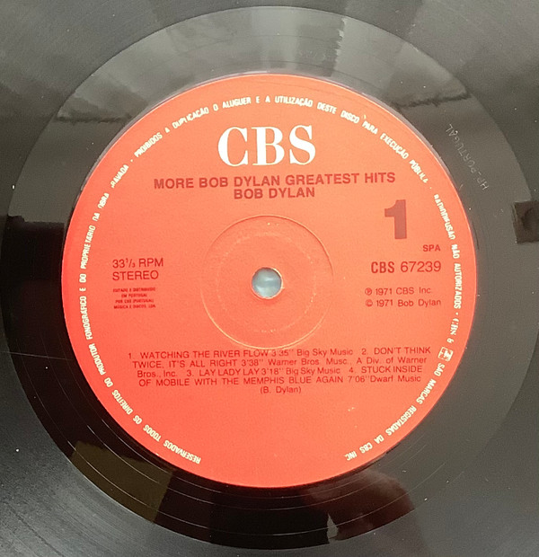 Bob Dylan - More Bob Dylan Greatest Hits | CBS (S67239) - 3