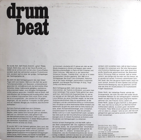 Charly Antolini - Drum Beat | SABA (SB 15086 ST) - 2