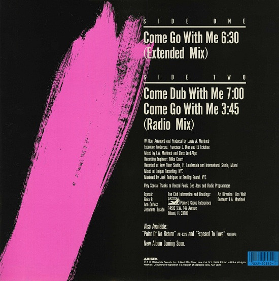 Exposé - Come Go With Me | Arista (AD1-9539) - 2