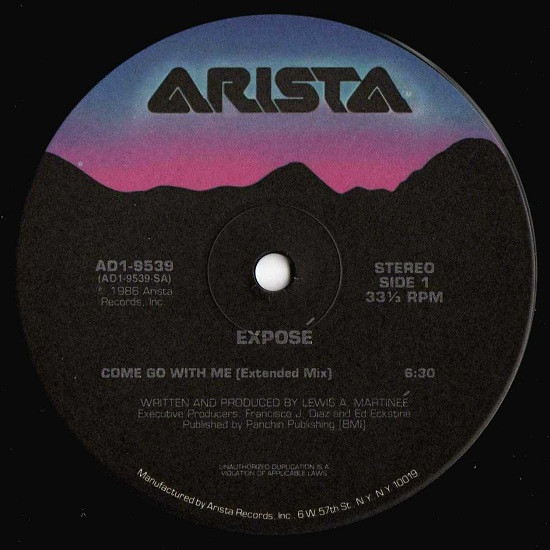 Exposé - Come Go With Me | Arista (AD1-9539) - 3