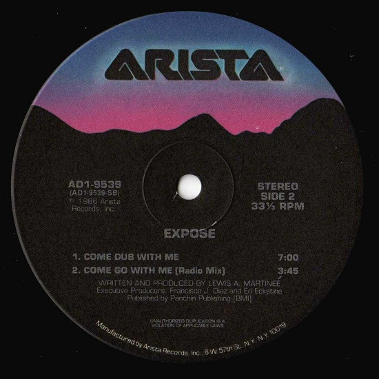 Exposé - Come Go With Me | Arista (AD1-9539) - 4