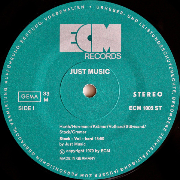 Just Music - Just Music | ECM Records (ECM 1002 ST) - 3
