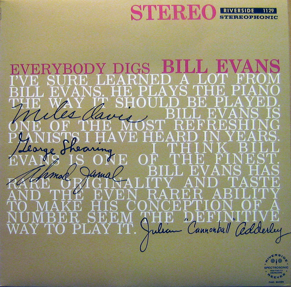 The Bill Evans Trio - Everybody Digs Bill Evans | Riverside Records (RLP-1129) - main