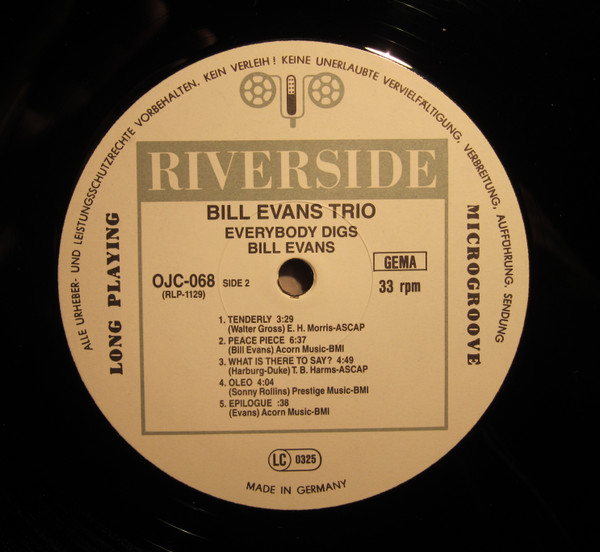 The Bill Evans Trio - Everybody Digs Bill Evans | Riverside Records (RLP-1129) - 3