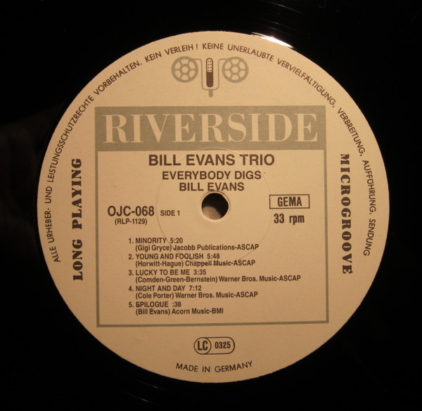 The Bill Evans Trio - Everybody Digs Bill Evans | Riverside Records (RLP-1129) - 2