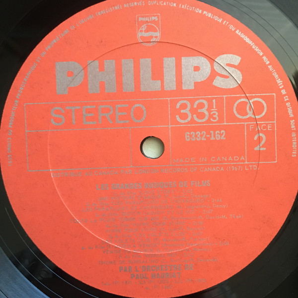 Paul Mauriat And His Orchestra - Les Grandes Musiques De Films Par L'Orchestre De Paul Mauriat | Philips (6332 162) - 4