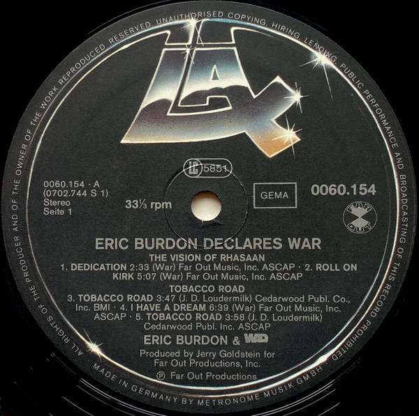 Eric Burdon & War - Eric Burdon Declares “War” | LAX Records (0060.154) - 3 Eric Burdon & War - Eric Burdon Declares “War” | LAX Records (0060.154) - 3
