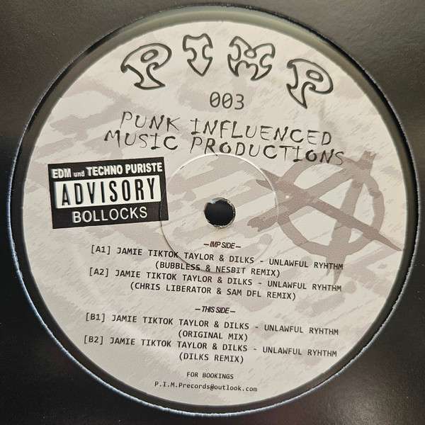 Tik Tok & Dilks - P.I.M.P. 003 - Unlawful Ryhthm EP | P.I.M.P. Records (PIMP003)