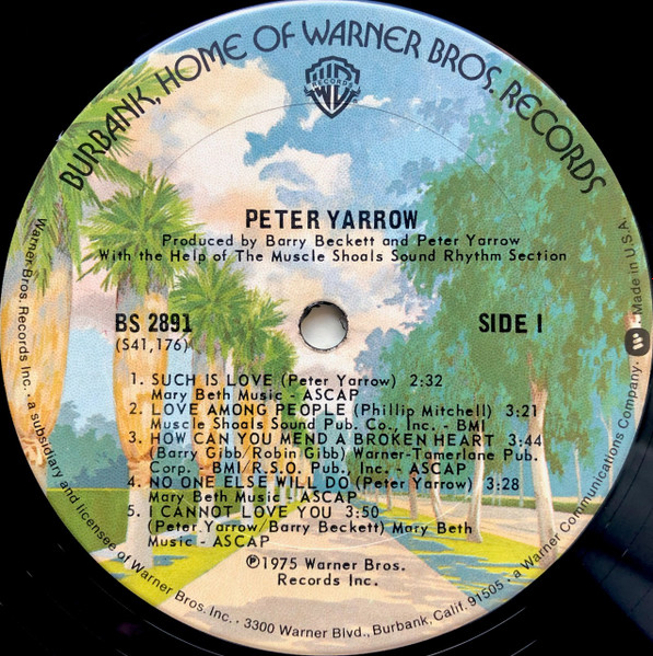 Peter Yarrow - Love Songs | Warner Bros. Records (BS-2891) - 3