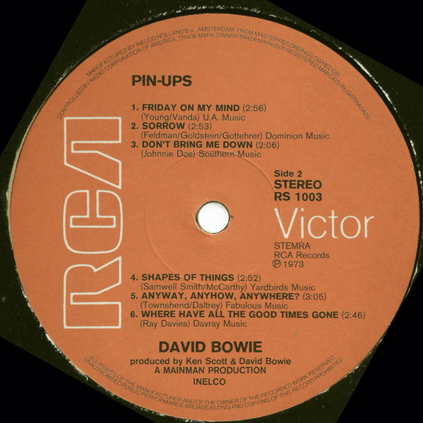 David Bowie - Pinups | RCA Victor (RS1003) - 4 David Bowie - Pinups | RCA Victor (RS1003) - 4