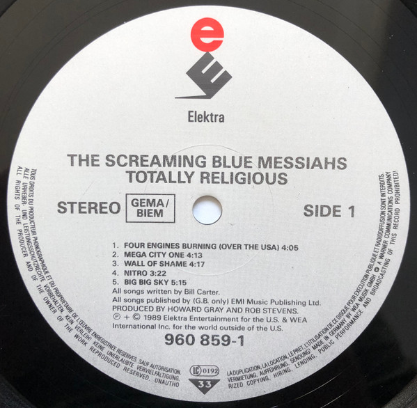 The Screaming Blue Messiahs - Totally Religious | Elektra (960 859-1) - 3