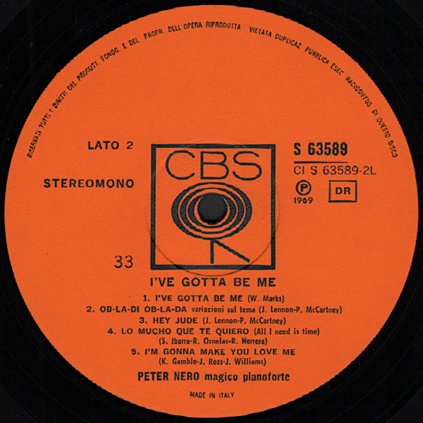 Peter Nero - I'Ve Gotta Be Me | CBS (S 63589) - 4