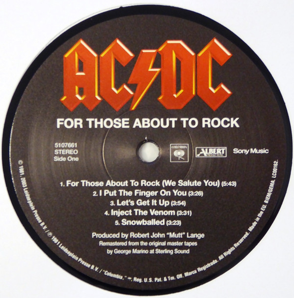 AC/DC - For Those About To Rock (We Salute You) | Columbia (5107661) - 2