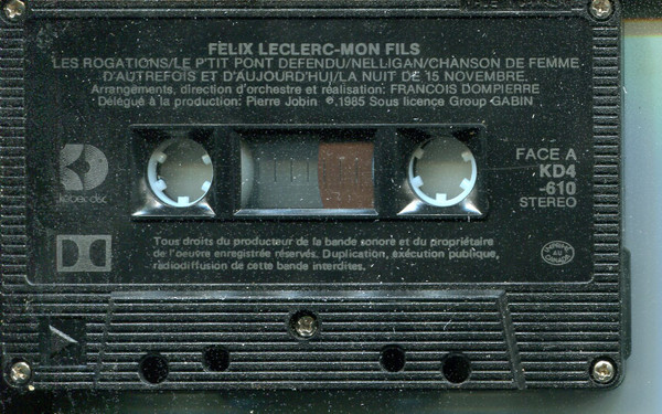 Félix Leclerc - Mon Fils | Kébec-Disc (KD4-610) - 3