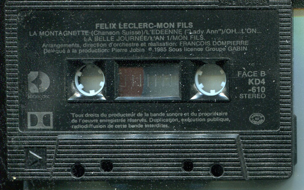 Félix Leclerc - Mon Fils | Kébec-Disc (KD4-610) - 4