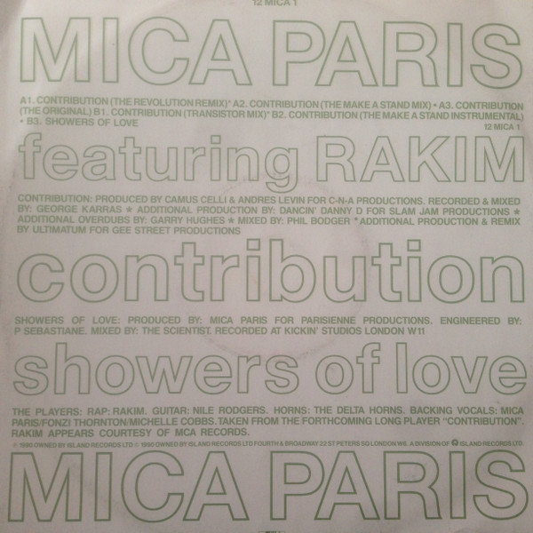Mica Paris - Contribution / Shower Of Love | 4th & Broadway (12 MICA 1) - main